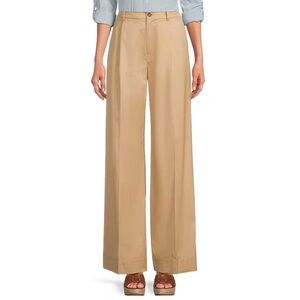 Lauren Ralph Lauren Pleated High Rise Wide-Leg Pants In Birch Tan NWT Size 8